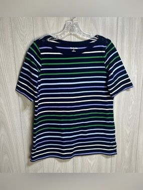 Kim Rogers Women’s Striped Short Sleeve Shirt Size Medium